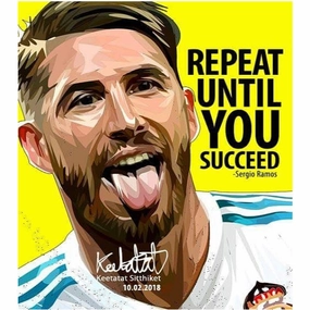 Pop Art Wall Decoration Drawing (Sergio Ramos)modern abstract painting decor