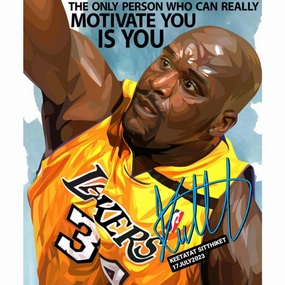 Pop Art Wall Decoration Drawing (Shaquille O'Neal - The only person who can really motivate you is you) modern abstract painting decor