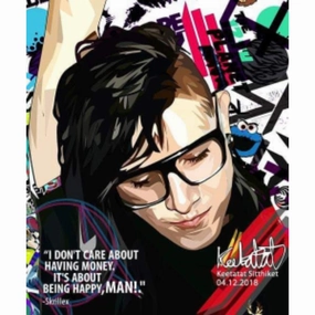 Pop Art Wall Decoration Drawing (Skrillex - I don't care about having money) modern abstract painting decor