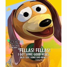 Pop Art Wall Decoration Drawing (Slinky Dog - I got some good news)Toy Storymodern abstract painting decor