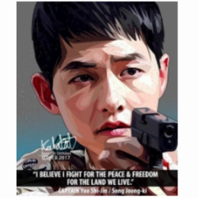 Pop Art Wall Decoration Drawing (Song Joong Ki - I Believe I Fight For The Peace) modern abstract painting decor