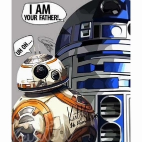 Pop Art Wall Decoration Drawing (Star Wars BB8 VS R2D2)  modern abstract painting decor