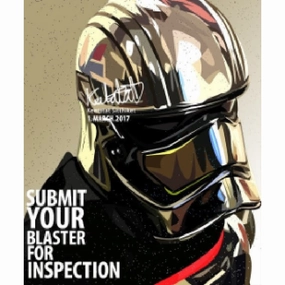 Pop Art Wall Decoration Drawing (Star Wars Captain Phasma - Submit Your Blaster for Inspection)  modern abstract painting decor