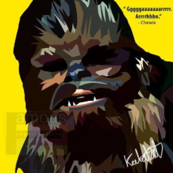 Pop Art Wall Decoration Drawing (Star Wars Chewie)   Chewbaccamodern abstract painting decor