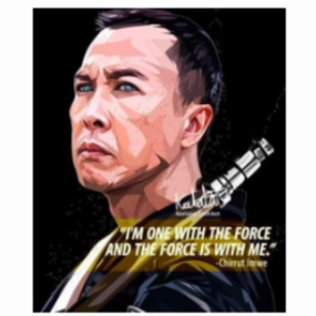 Pop Art Wall Decoration Drawing (Star Wars Chirrut Imwe - I'm One With The Force)  modern abstract painting decor