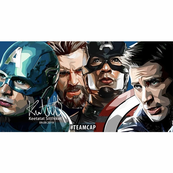 Pop Art Wall Decoration Drawing (Teamcap) Marvelmodern abstract painting decor