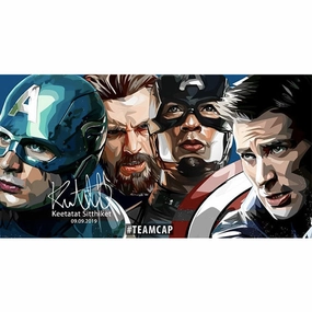 Pop Art Wall Decoration Drawing (Teamcap) Marvelmodern abstract painting decor