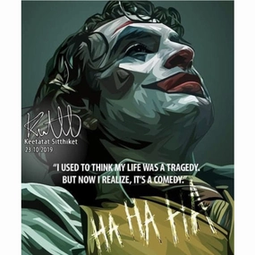 Pop Art Wall Decoration Drawing (The Joker - I used to think)modern abstract painting decor