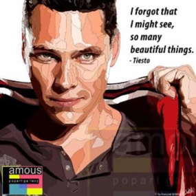 Pop Art Wall Decoration Drawing (Tiesto - White) modern abstract painting decor