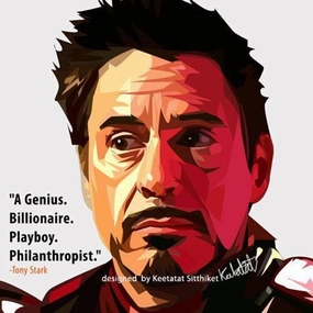 Pop Art Wall Decoration Drawing (Tony Stark Genius)modern abstract painting decor