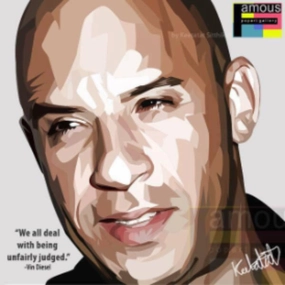 Pop Art Wall Decoration Drawing (Vin Diesel)modern abstract painting decor