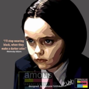 Pop Art Wall Decoration Drawing (Wednesday Addams)modern abstract painting decor