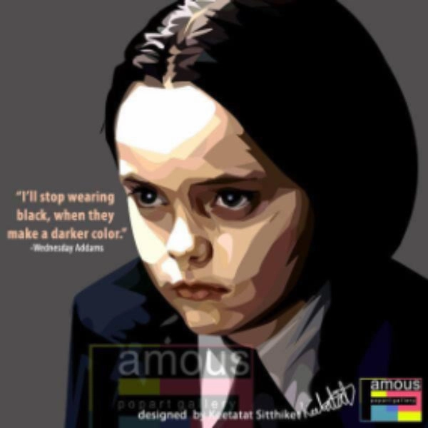Pop Art Wall Decoration Drawing (Wednesday Addams)modern abstract painting decor