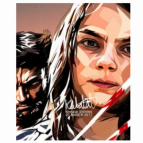 Pop Art Wall Decoration Drawing (Wolverine Logan X Laura)modern abstract painting decor