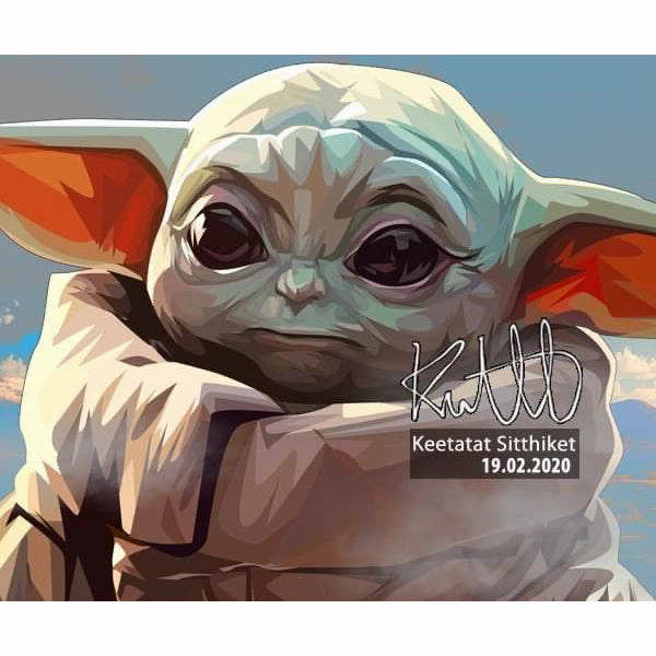 Pop Art Wall Decoration Drawing (Yoda Baby)modern abstract painting decor