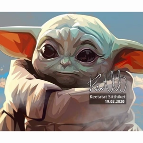 Pop Art Wall Decoration Drawing (Yoda Baby)modern abstract painting decor