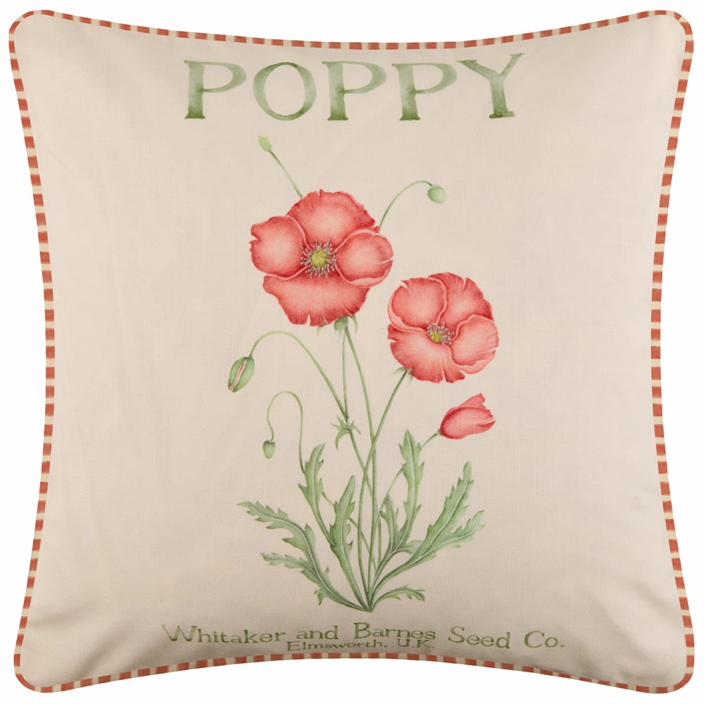 Poppy Printed Outdoor Cushion Red