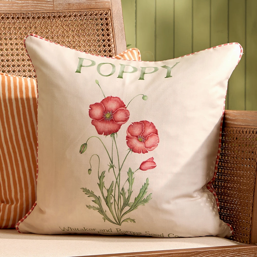 Poppy Printed Outdoor Cushion Redbedding sets ,throw blankets 