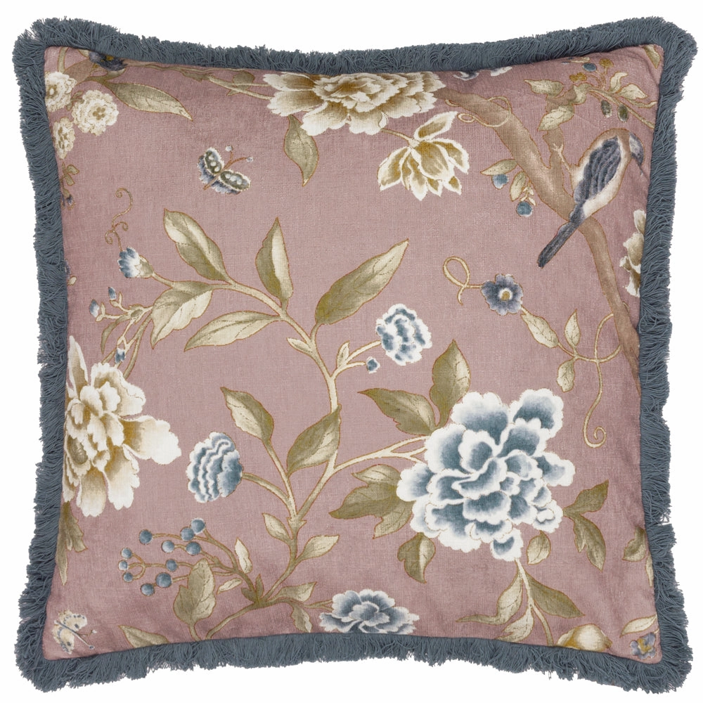 Porcelain Garden Chenille Cushion Blush