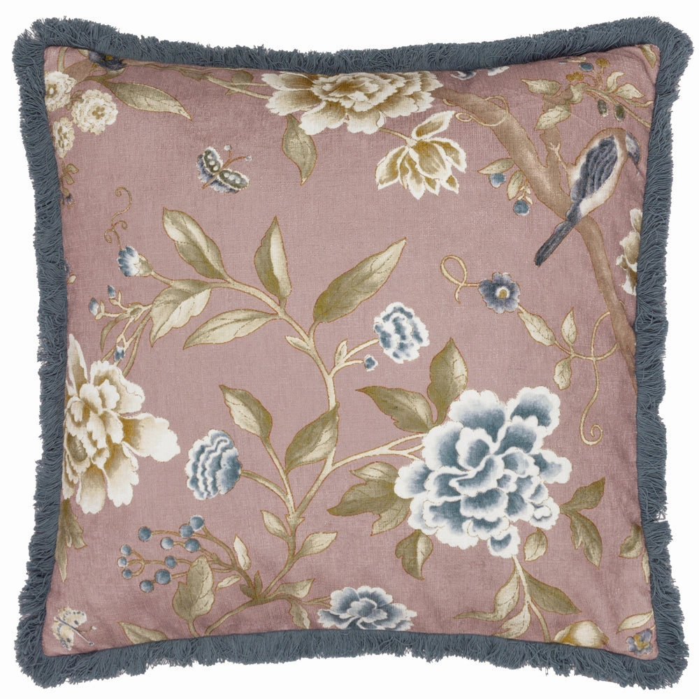Porcelain Garden Chenille Cushion Blush