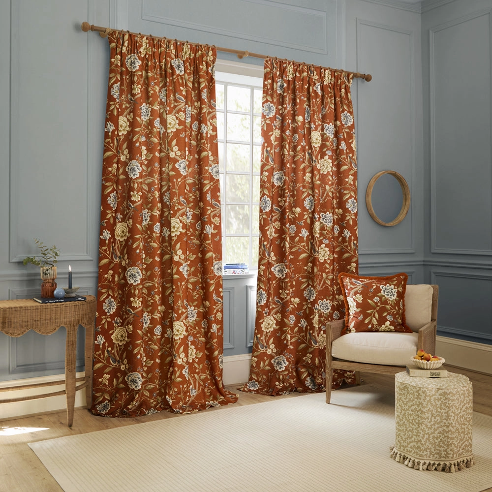 Porcelain Garden Chenille Cushion Rust