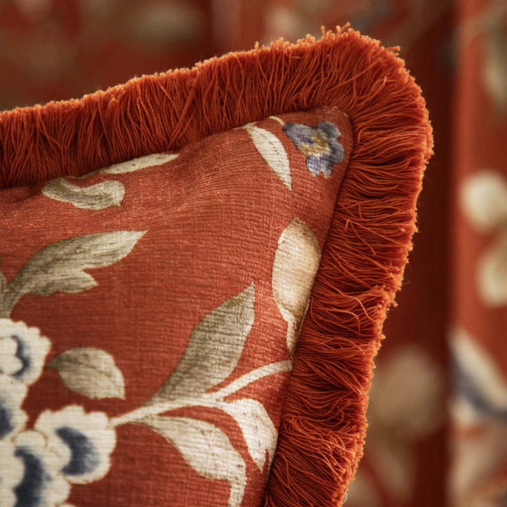 Porcelain Garden Chenille Cushion Rust