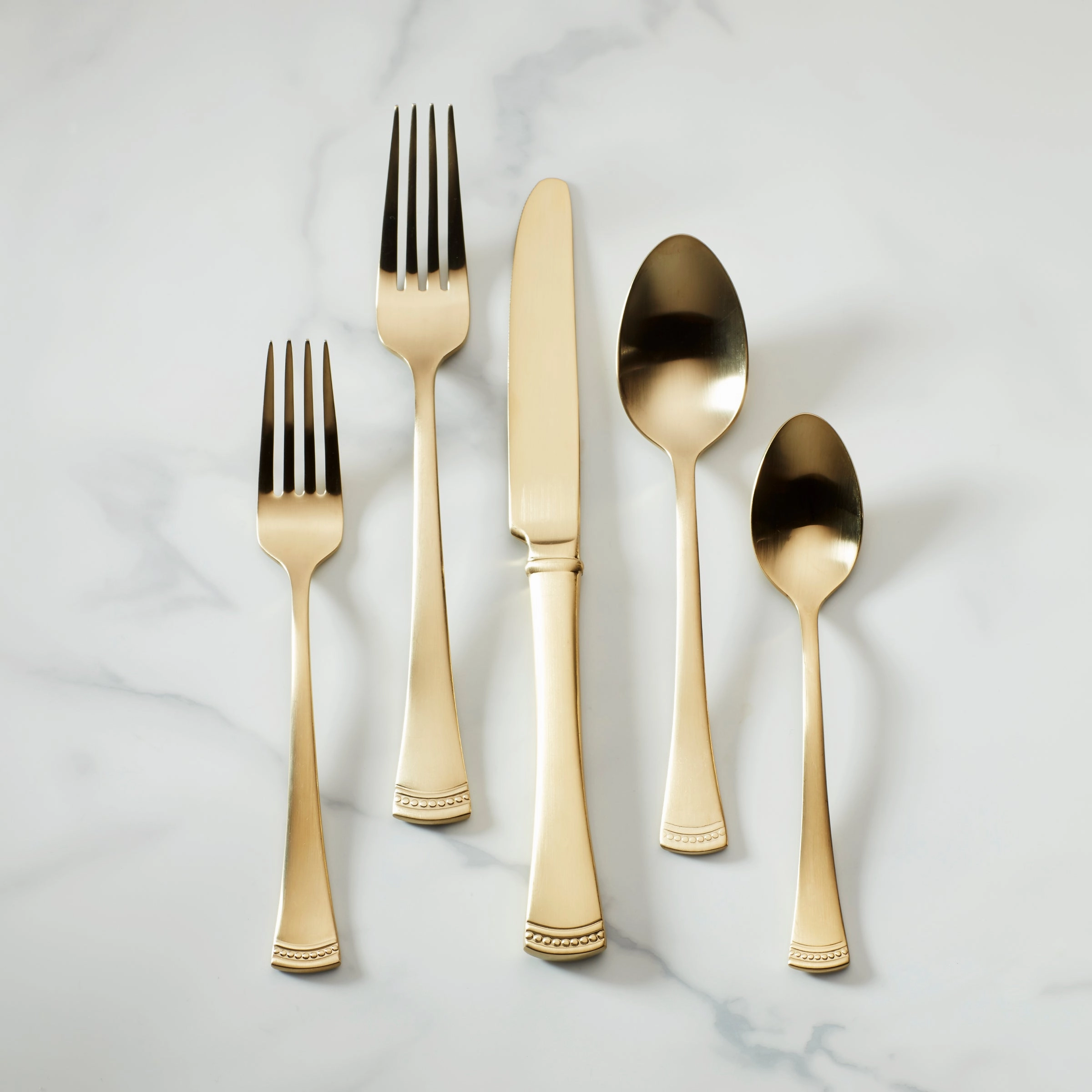 Portola Gold Satin 20 Piece Flatware Seteco-friendly bamboo fiber tableware set 