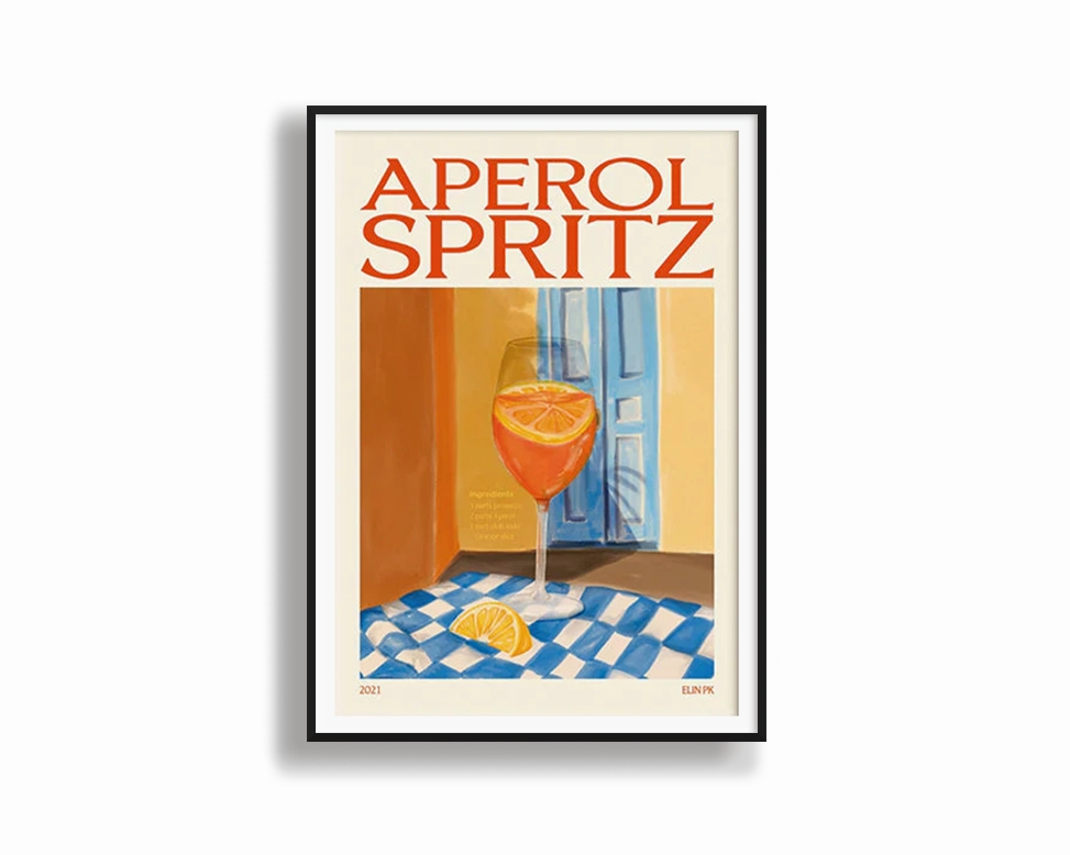 Poster Hub - Aperol Art Framedmodern abstract painting decor