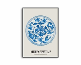 Poster Hub - Blue China Plate Postermodern abstract painting decor
