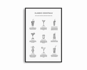 Poster Hub - Classic Cocktailsnordic style wall decor