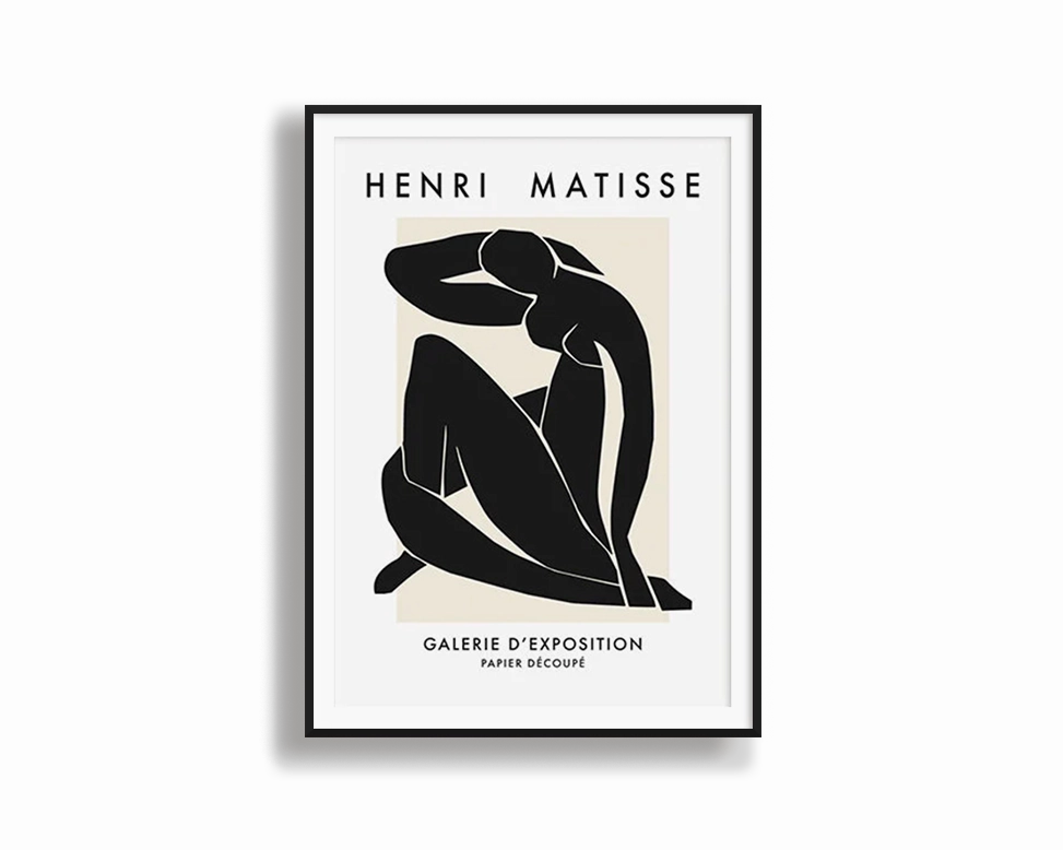 Poster Hub - Henri Mattisse Noir Art Framedmodern abstract painting decor