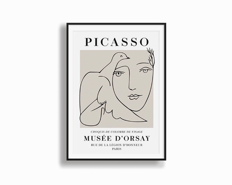 Poster Hub - Picasso Croquis Art Framednordic style wall decor
