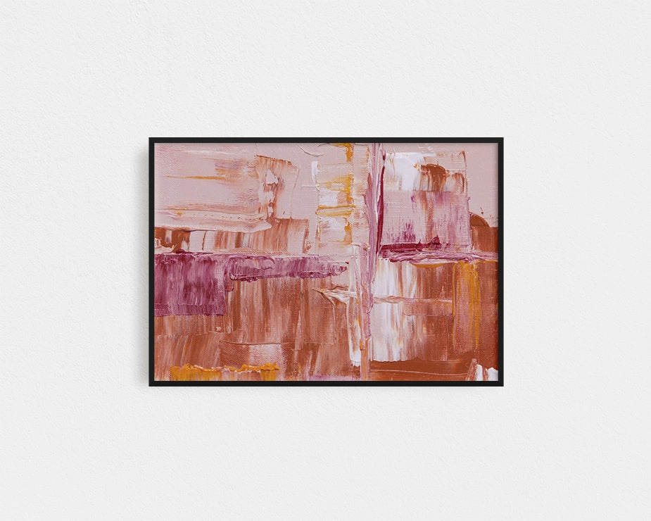 Poster Hub - Pink Abstract Art Framed