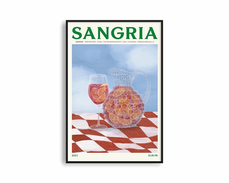 Poster Hub - Sangria Drinkmodern abstract painting decor