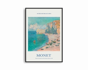 Poster Hub - The Beach and the Falaise d'Amont by Claude Monetmodern abstract painting decor