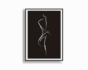 Poster Hub - Thinking Line Art Framedmodern abstract painting decor