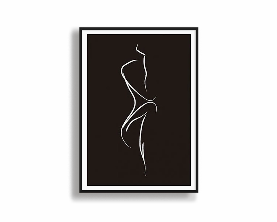 Poster Hub - Thinking Line Art Framedmodern abstract painting decor