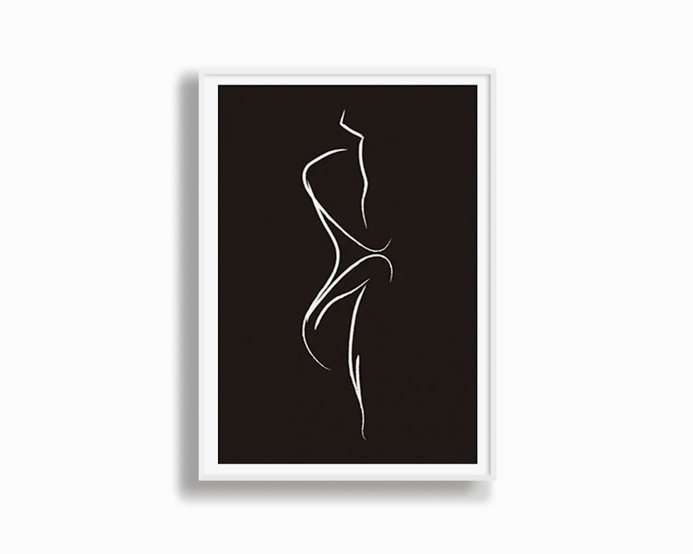 Poster Hub - Thinking Line Art Framed