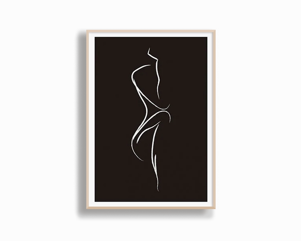 Poster Hub - Thinking Line Art Framed