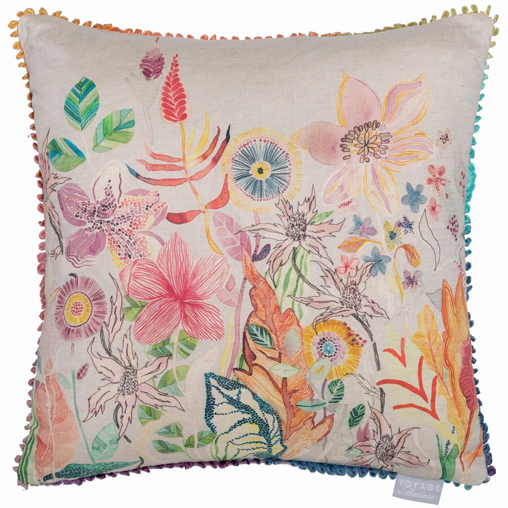 Primrose Printed Feather Cushion Linen