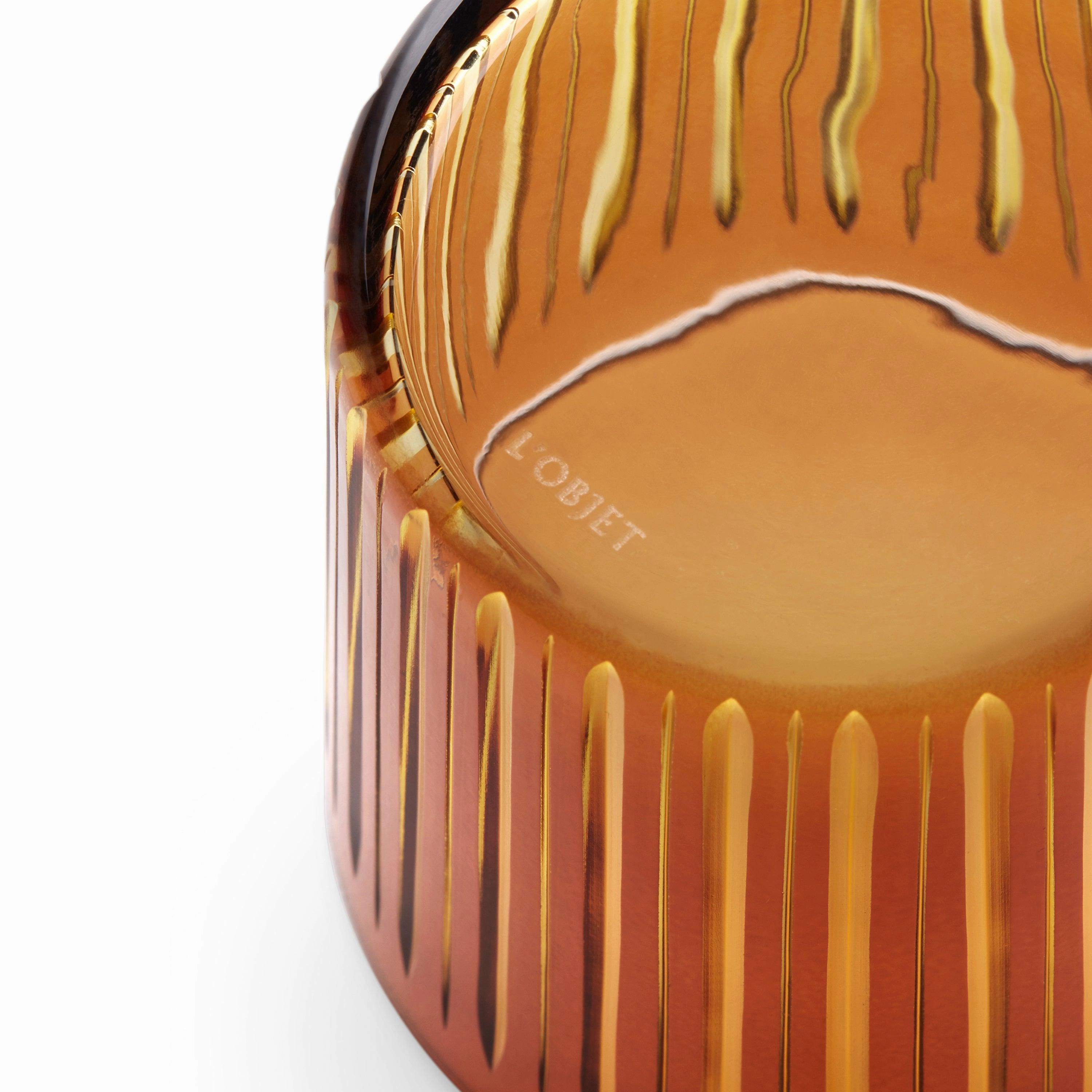 Prism Double Old Fashioned Glasses - Amber  (Set of 4)