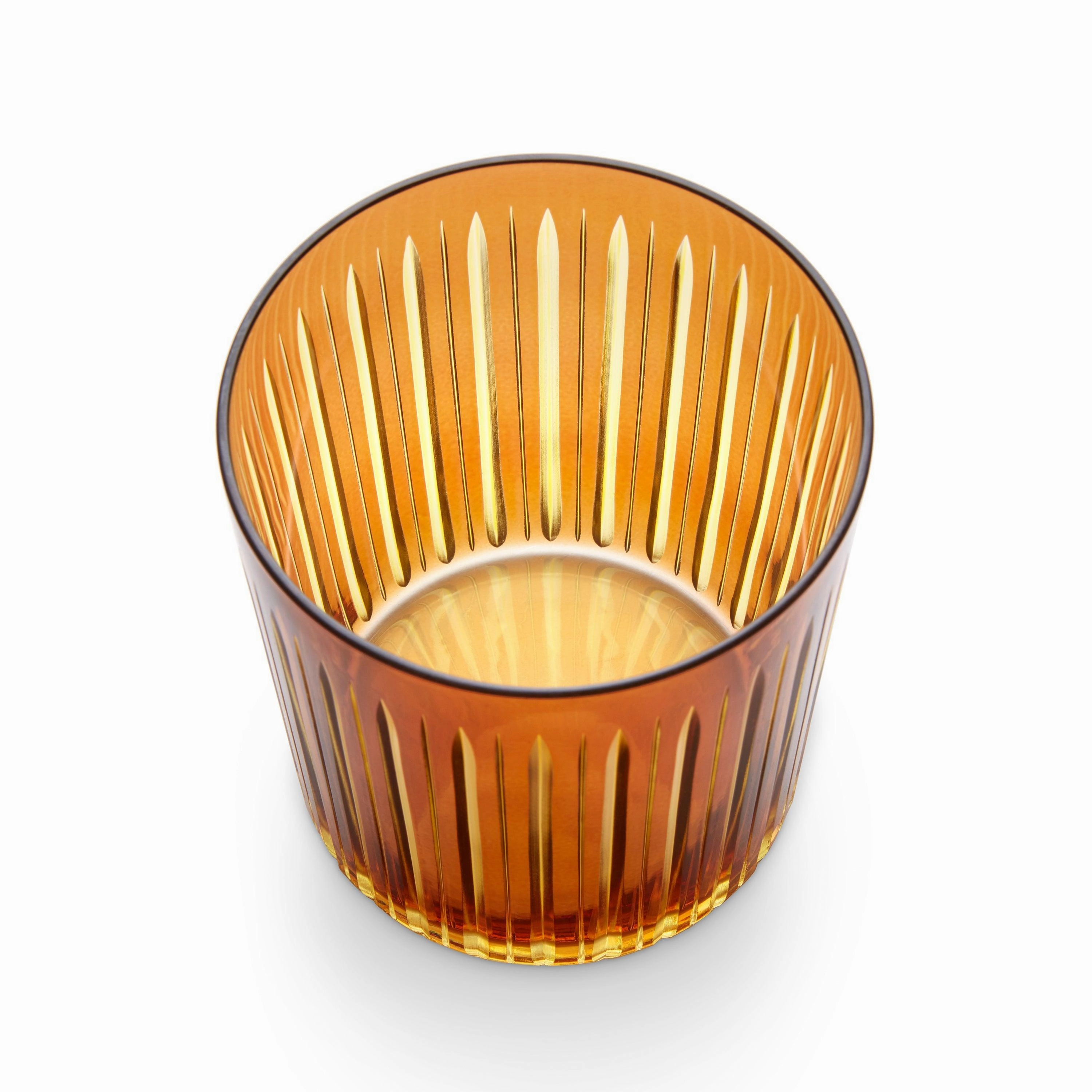 Prism Double Old Fashioned Glasses - Amber  (Set of 4)
