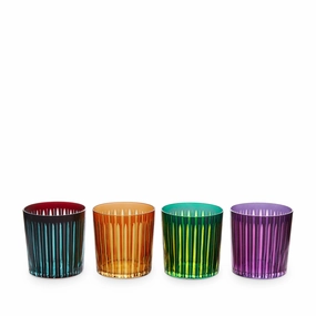 Prism Double Old Fashioned Glasses - Assorted  (Set of 4)glass cups ,personalized mugs 