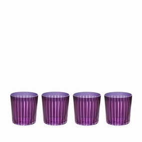 Prism Double Old Fashioned Glasses - Purple(Set of 4)glass cups ,personalized mugs 