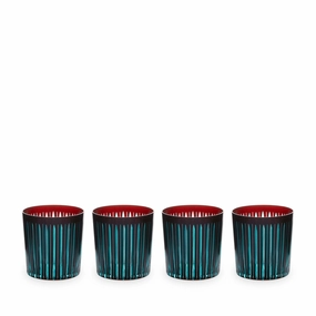 Prism Double Old Fashioned Glasses-Bordeaux (Set of 4)glass cups ,personalized mugs 