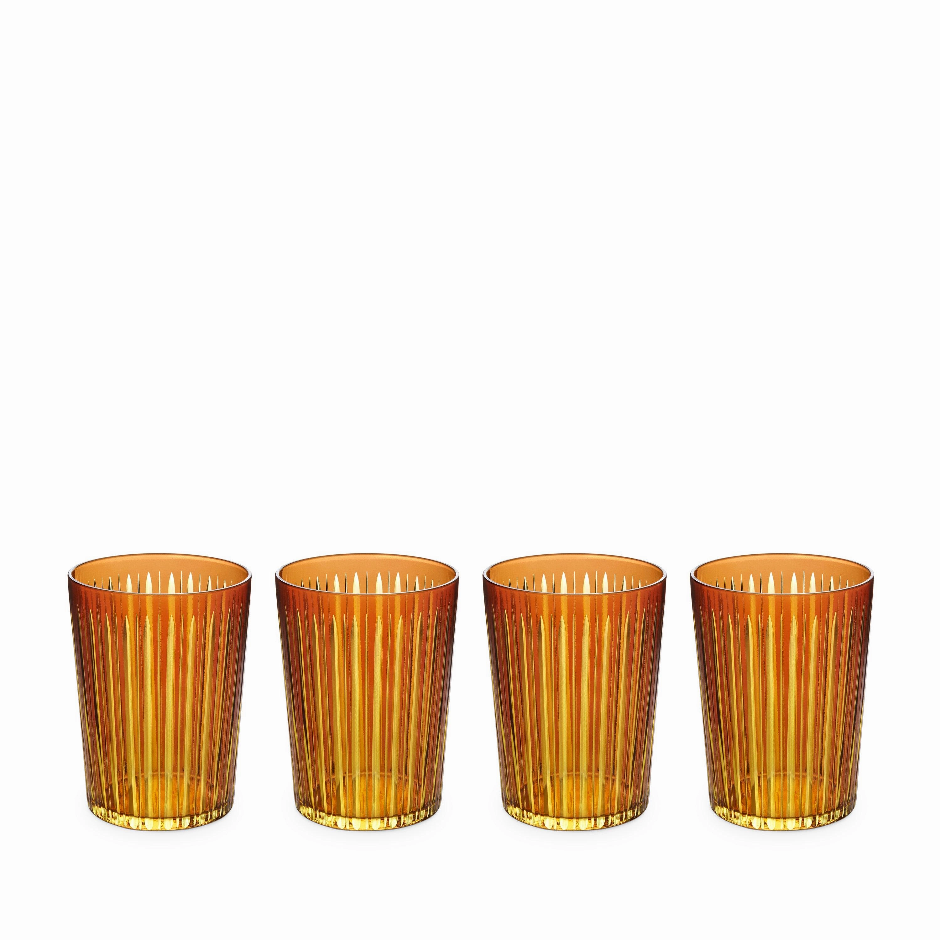 Prism Highball Glasses - Amber (Set of 4)glass cups ,personalized mugs 