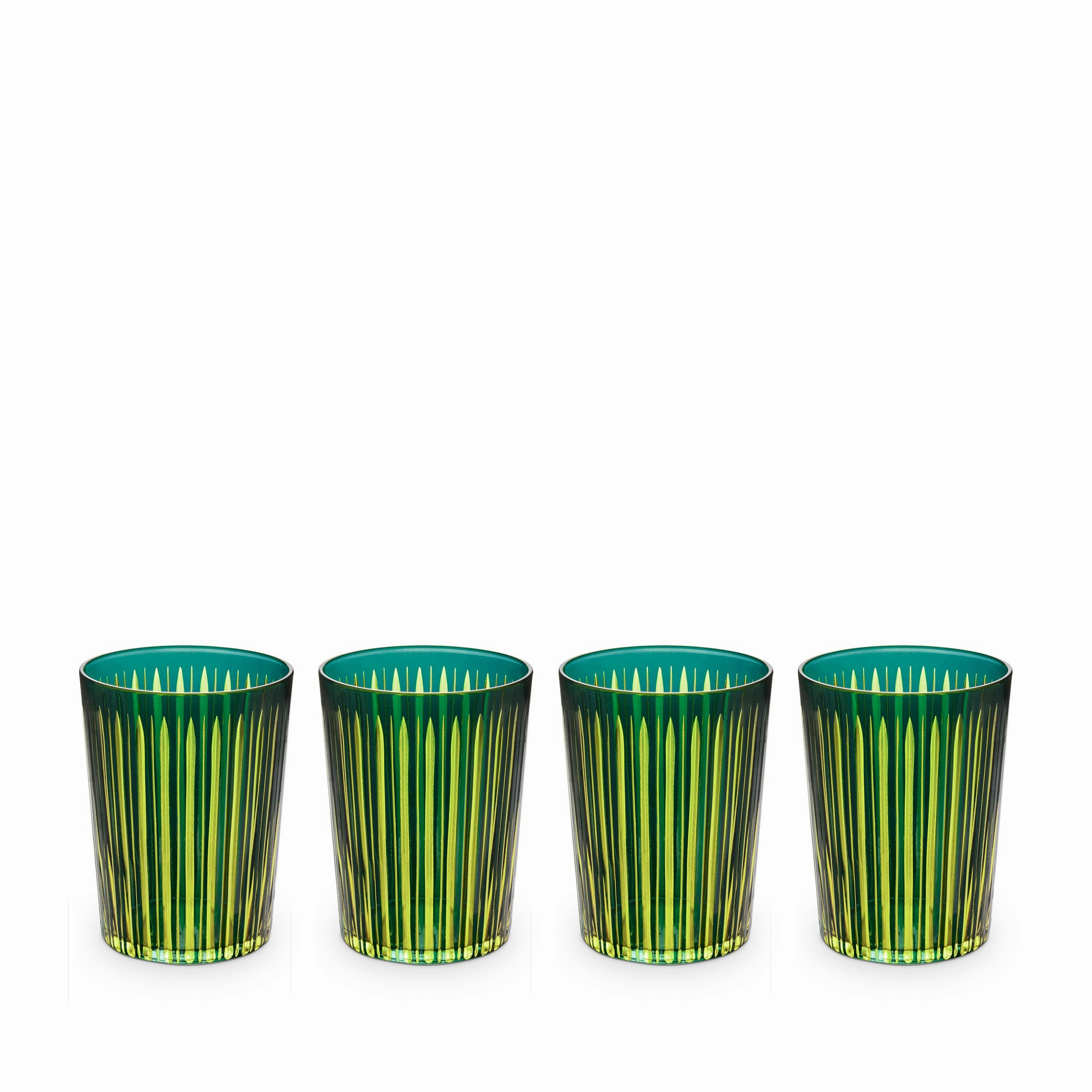 Prism Highball Glasses - Green (Set of 4)glass cups ,personalized mugs 