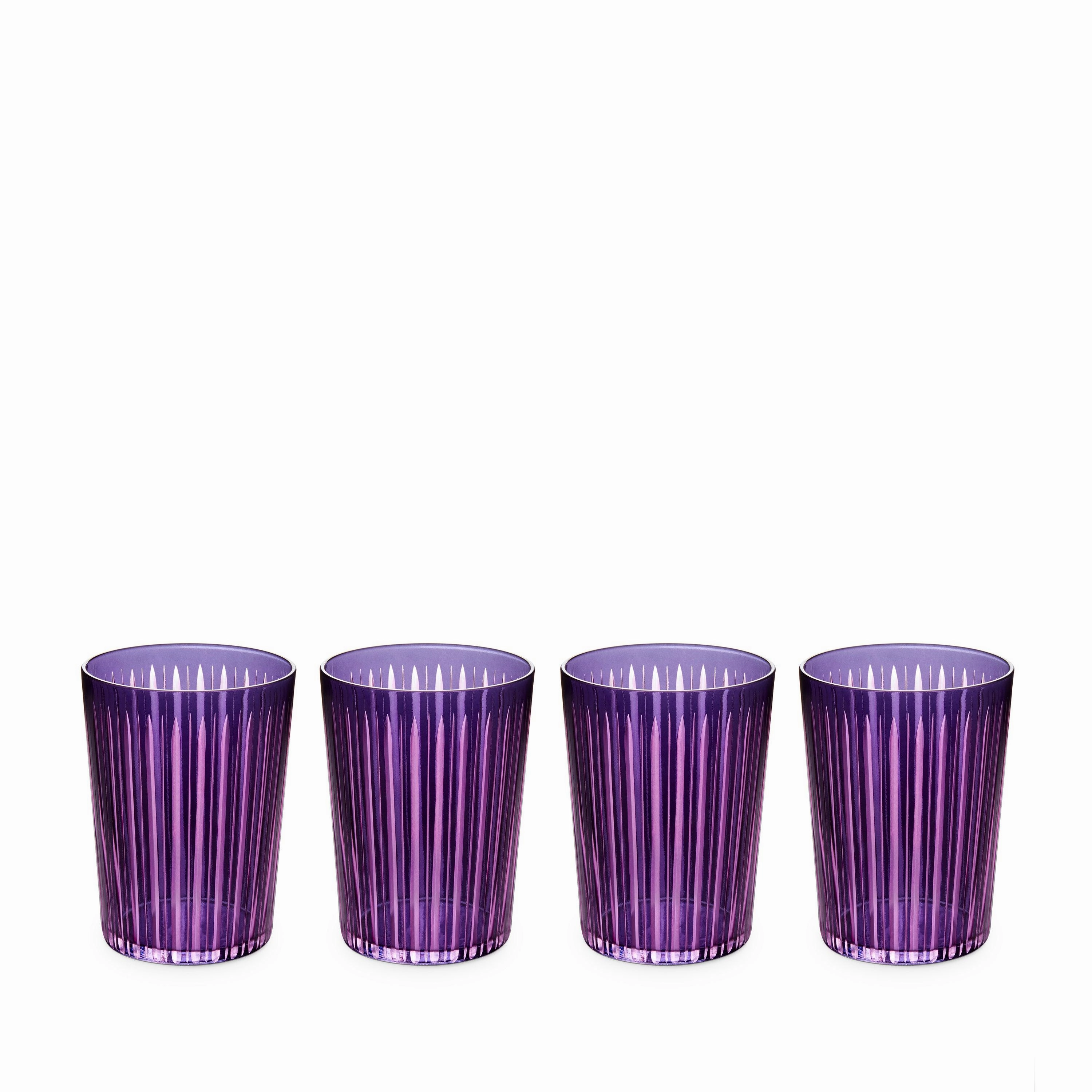 Prism Highball Glasses- Purple (Set of 4)glass cups ,personalized mugs 