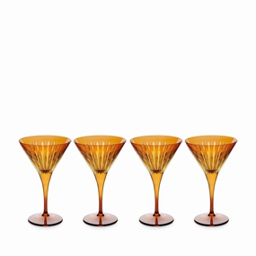 Prism Martini Glasses - Amber (Set of 4)glass cups ,personalized mugs 