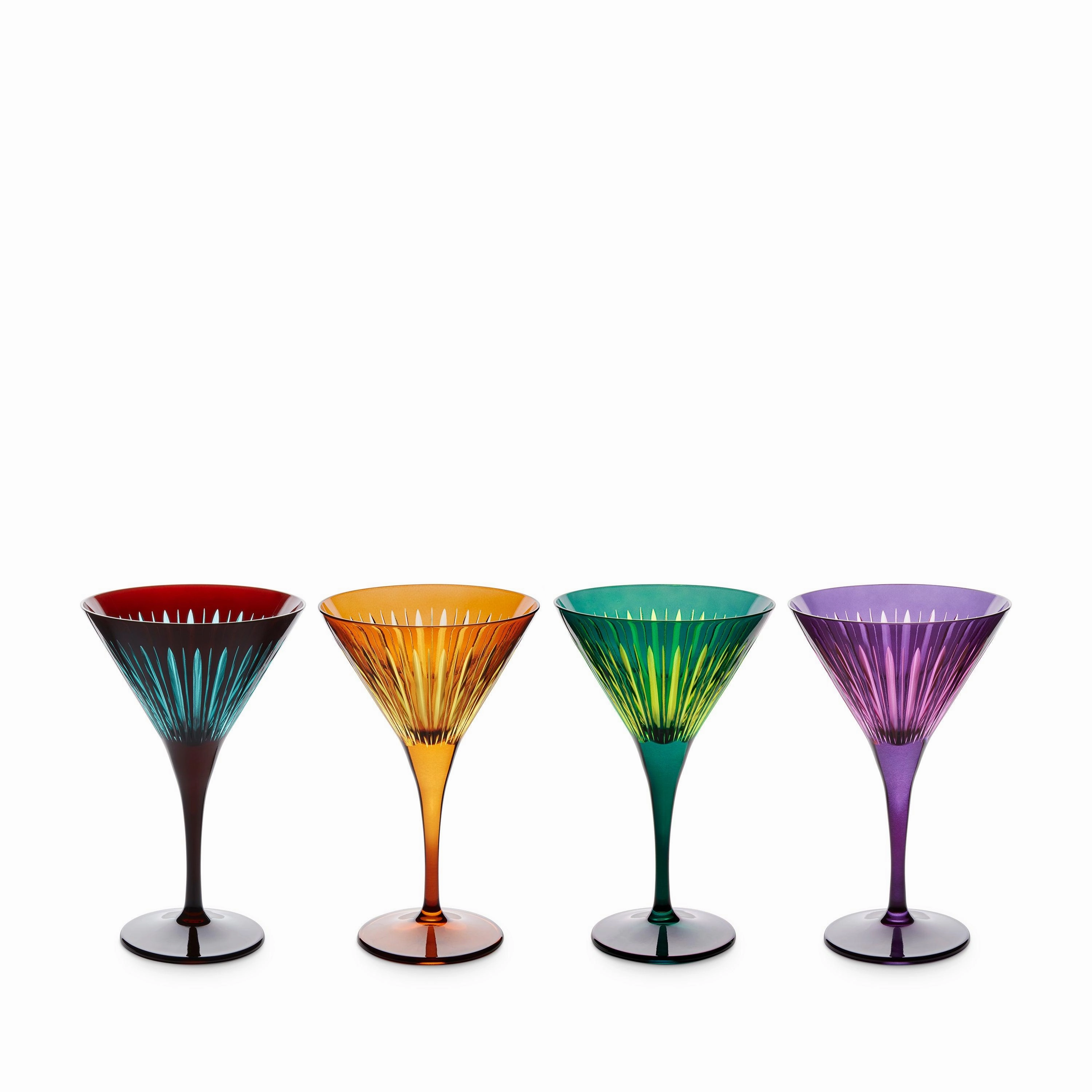 Prism Martini Glasses - Assorted (Set of 4)glass cups ,personalized mugs 